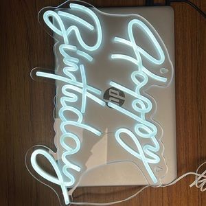Used Happy birthday neon lights , size is 16*10 inches , white color